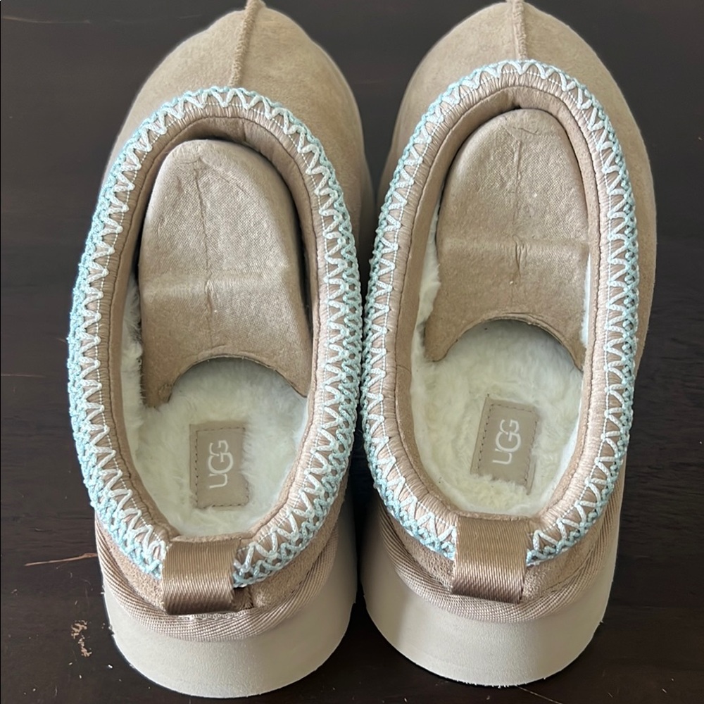 *SOLD* UGG Tazz wool-blend fleece-lined embroidered suede platform NO BOX - Picture 7 of 15